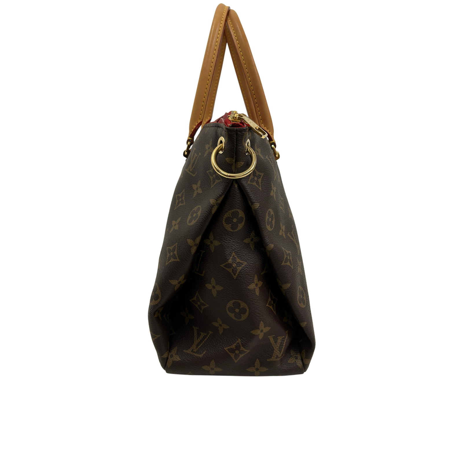 Satchel Pallas, 1.150&euro;, Bolso, Marrón/Rojo, Canvas - General, Vista lateral